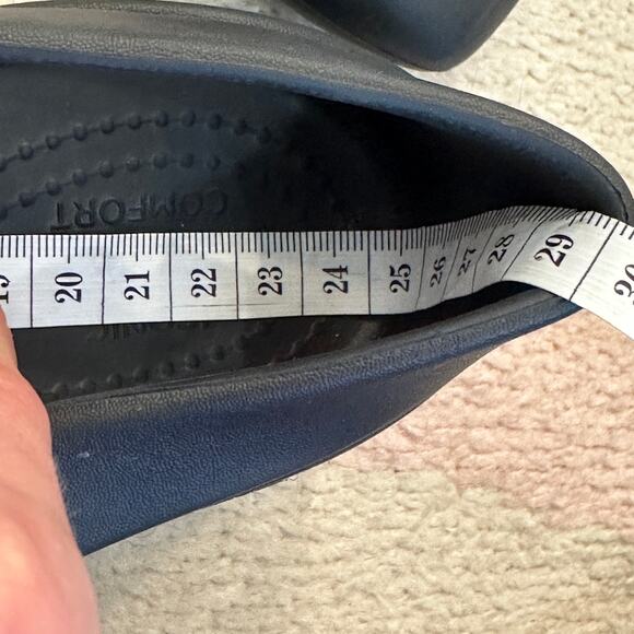 Crocs Black Sloane Cutout Slingback Flats Comfort Rubber Shoe Casual Ballet Work - Picture 8 of 8